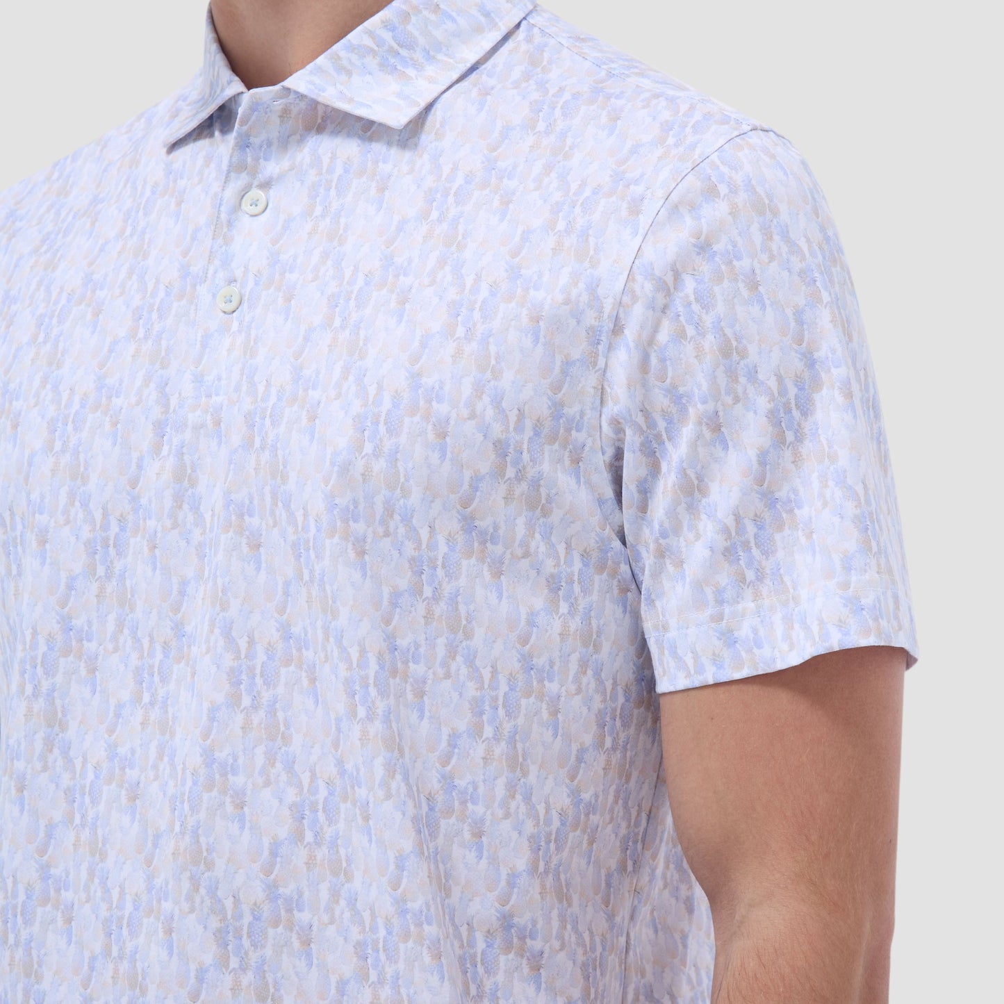 Bugatchi Victor Fruit Print OoohCotton® Polo Shirt Sky