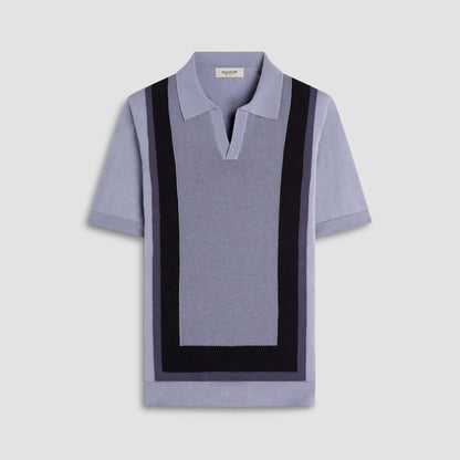 Bugatchi Color Block Short Sleeve Johnny Sweater Platinum