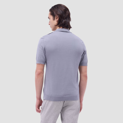 Bugatchi Color Block Short Sleeve Johnny Sweater Platinum