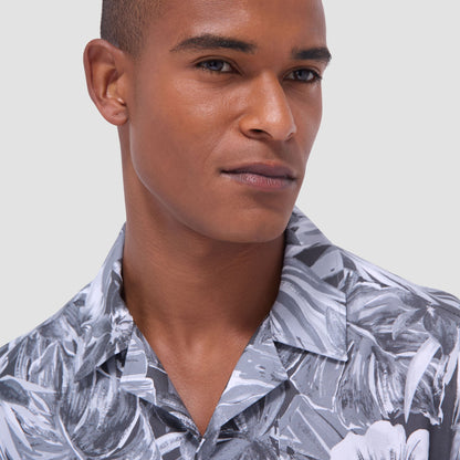 Bugatchi Jackson Floral Camp Shirt Zinc