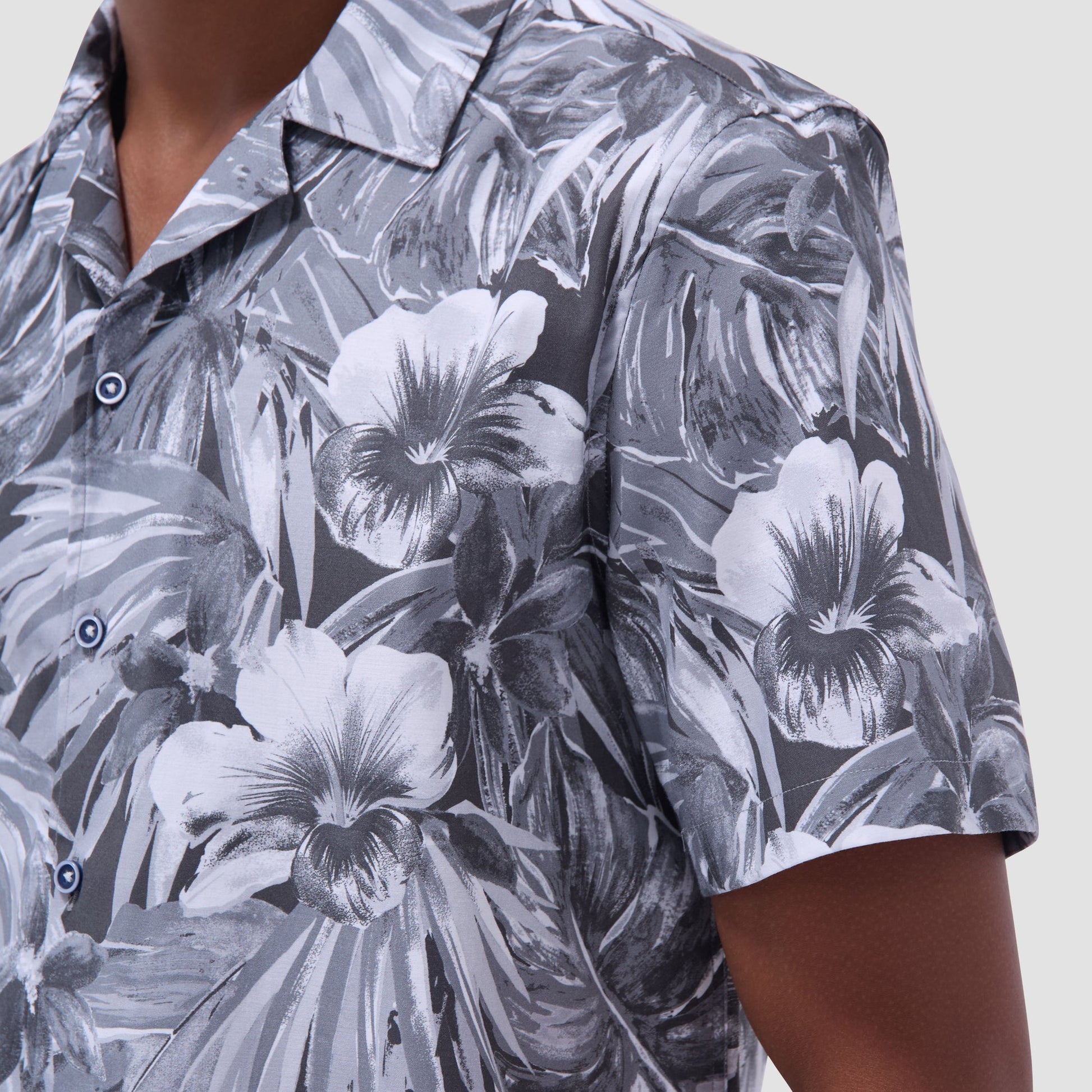 Bugatchi Jackson Floral Camp Shirt Zinc