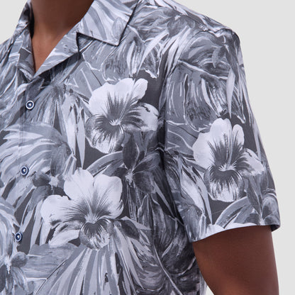 Bugatchi Jackson Floral Camp Shirt Zinc