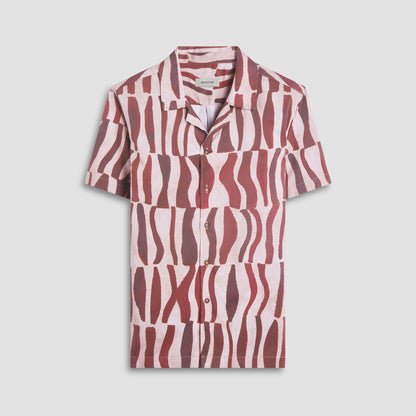 Bugatchi Jackson Abstract Zebra Camp Shirt Brick