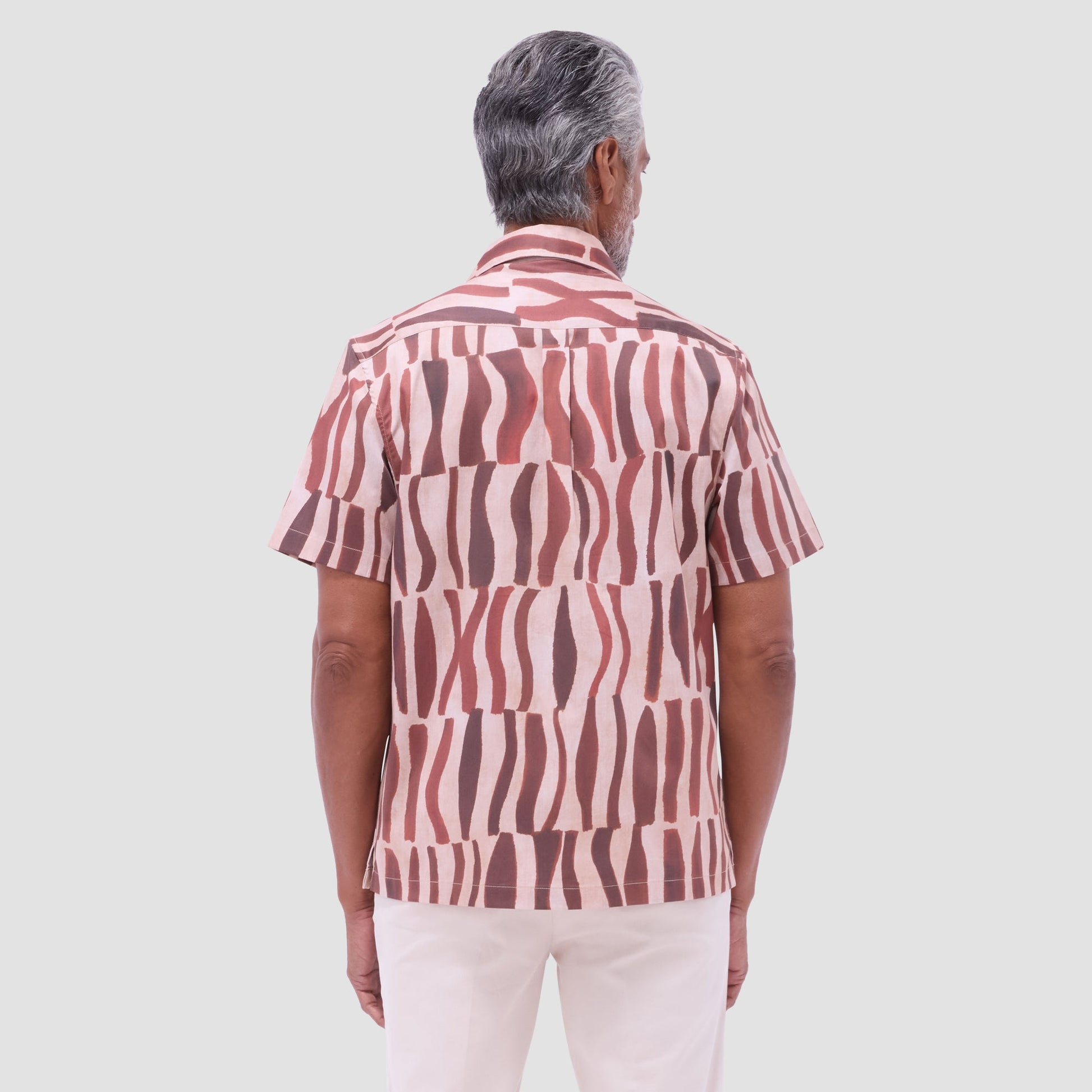 Bugatchi Jackson Abstract Zebra Camp Shirt Brick