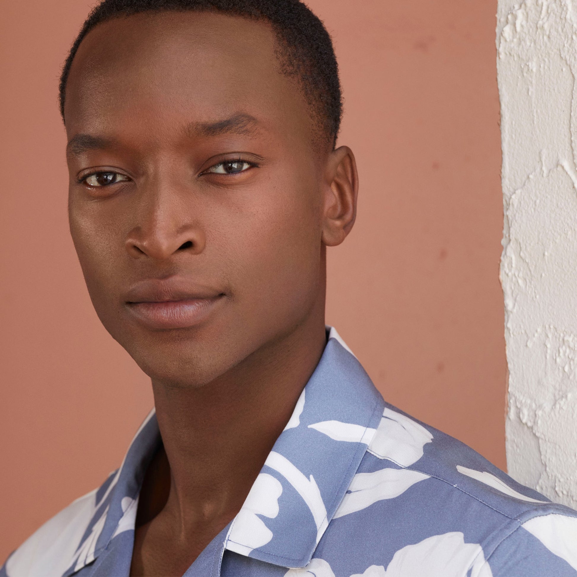 Bugatchi Jackson Floral Camp Shirt Steel