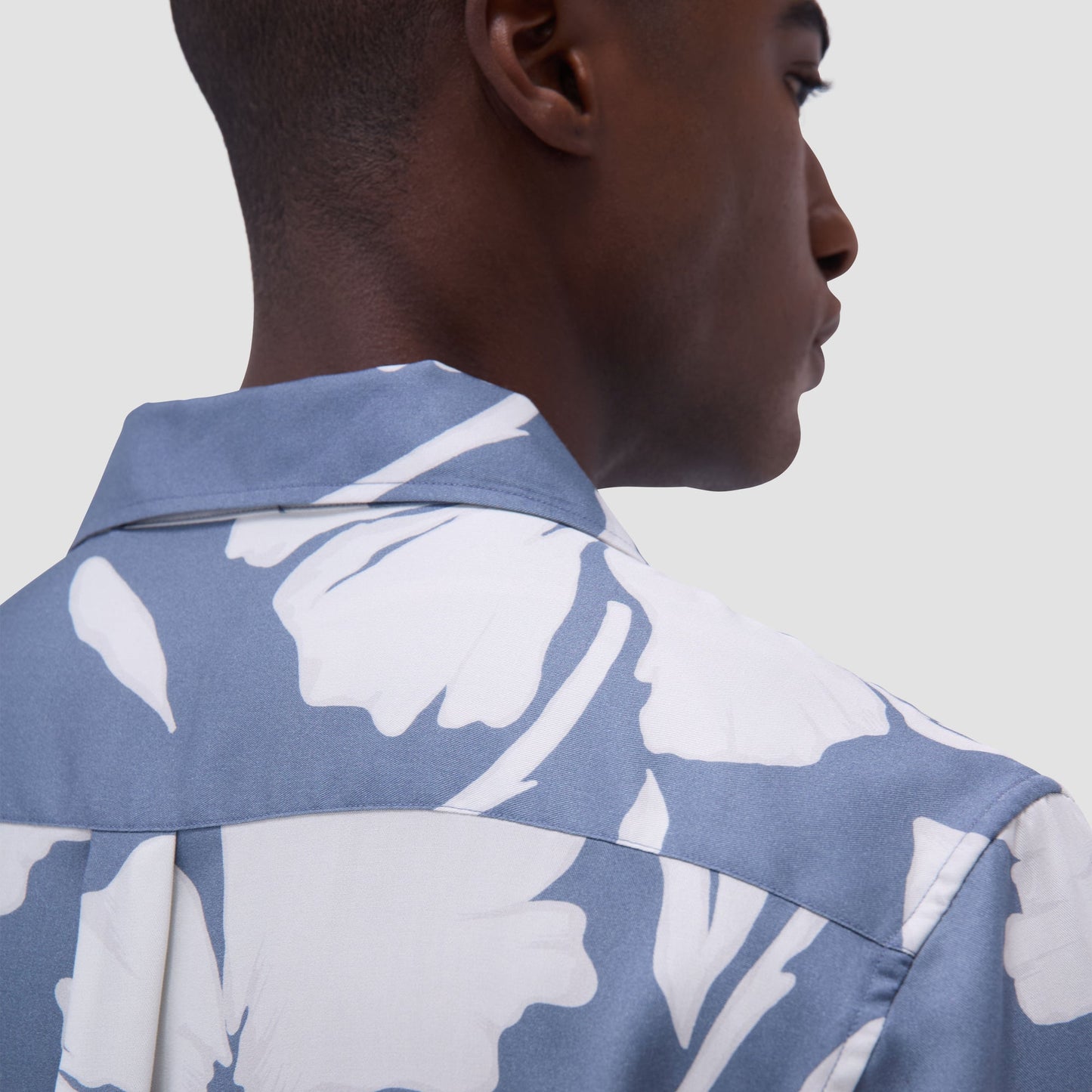 Bugatchi Jackson Floral Camp Shirt Steel