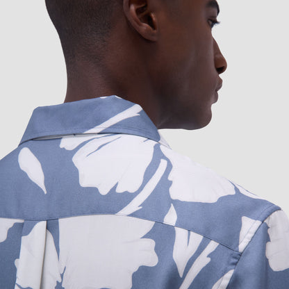 Bugatchi Jackson Floral Camp Shirt Steel