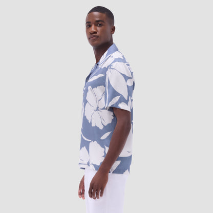 Bugatchi Jackson Floral Camp Shirt Steel
