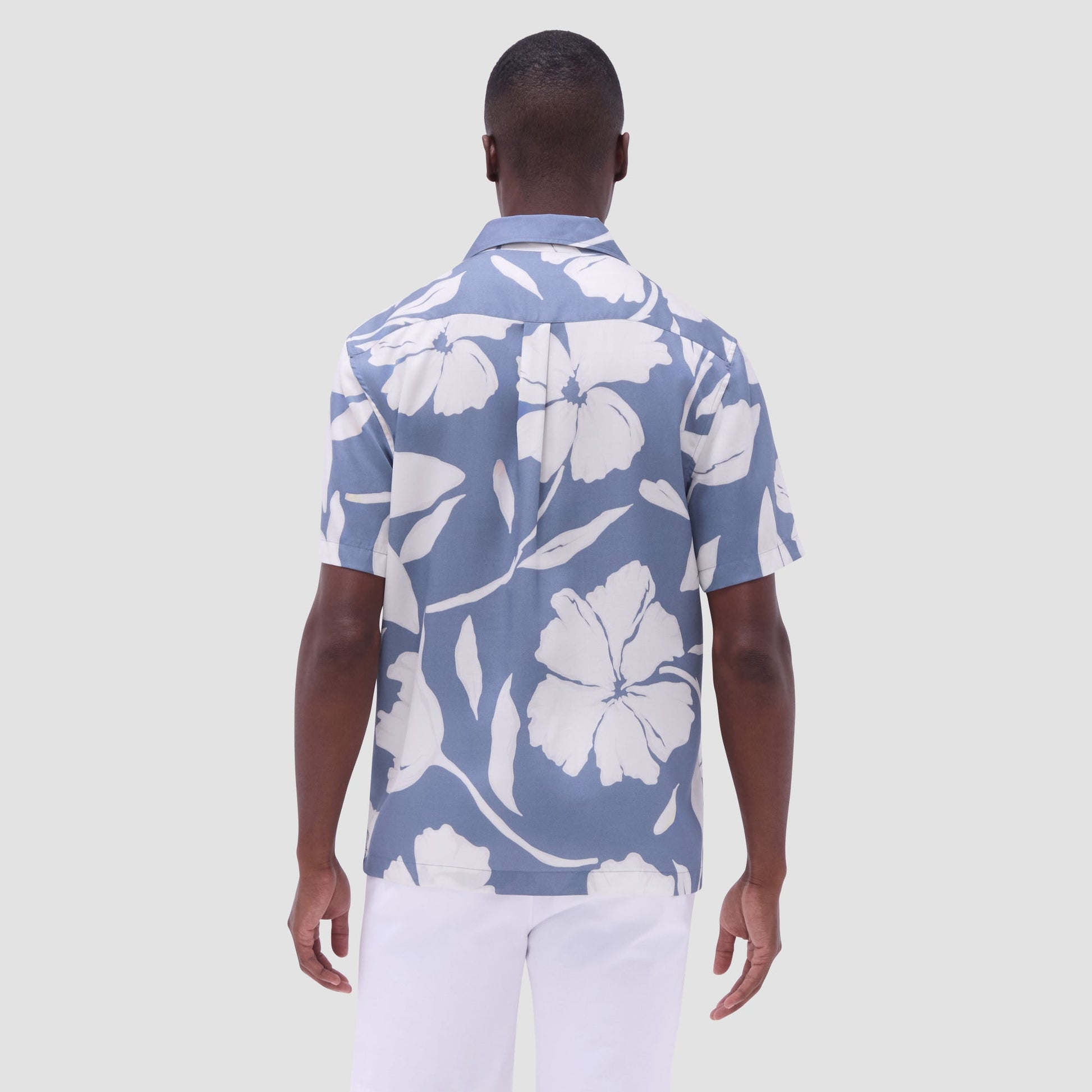 Bugatchi Jackson Floral Camp Shirt Steel