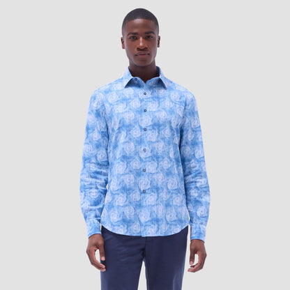 Bugatchi Julian Floral Shirt Cobalt