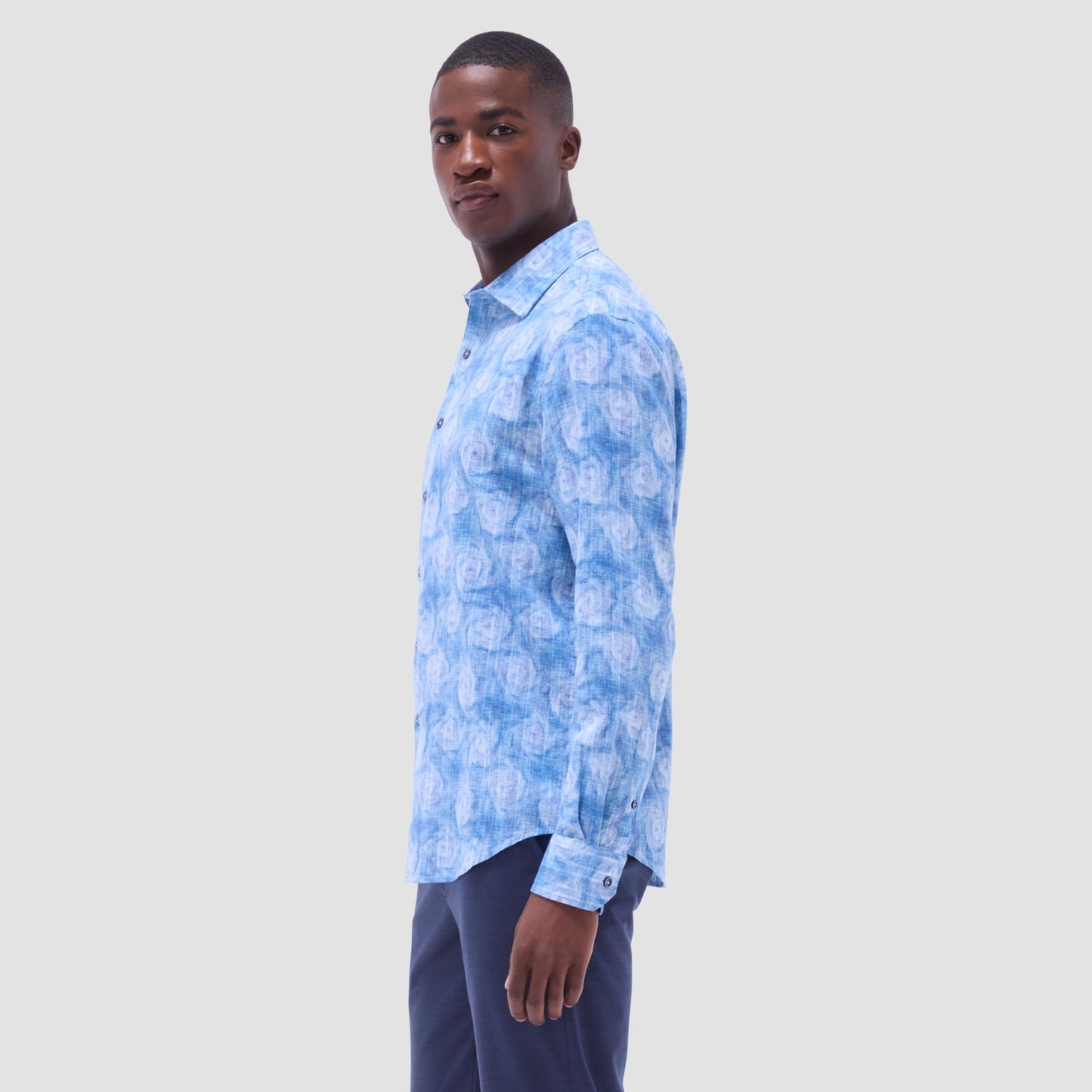Bugatchi Julian Floral Shirt Cobalt