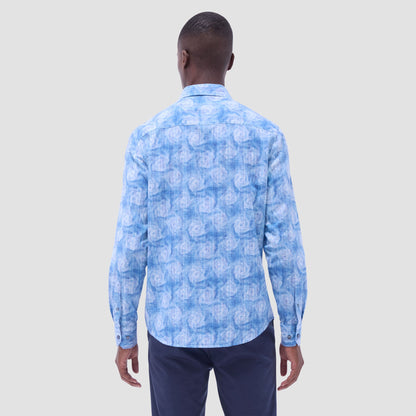 Bugatchi Julian Floral Shirt Cobalt