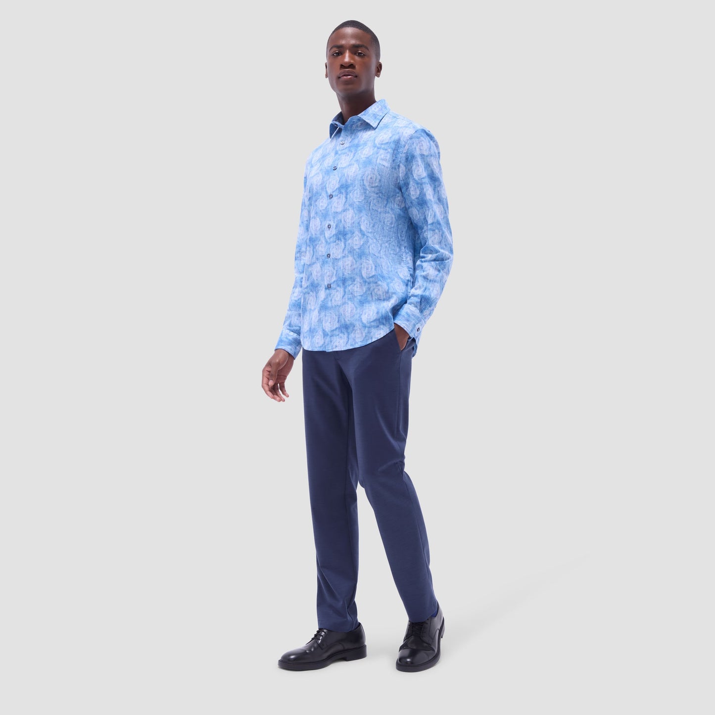 Bugatchi Julian Floral Shirt Cobalt