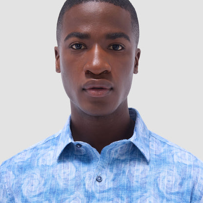 Bugatchi Julian Floral Shirt Cobalt