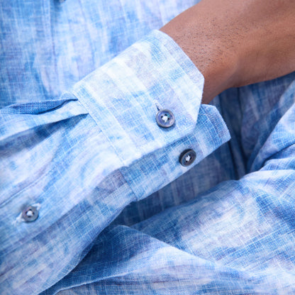 Bugatchi Julian Floral Shirt Cobalt