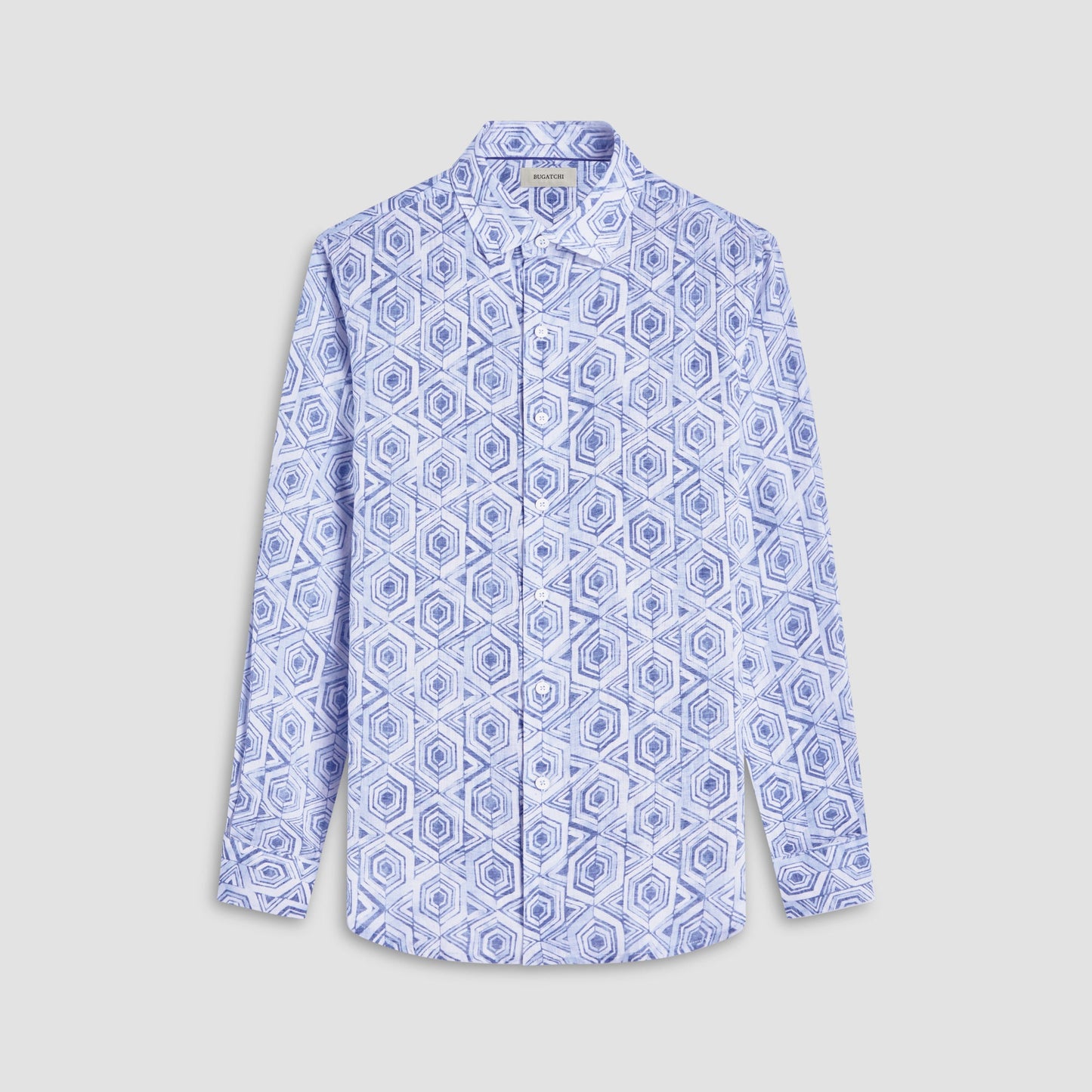 Bugatchi Julian Geometric Shirt Air Blue