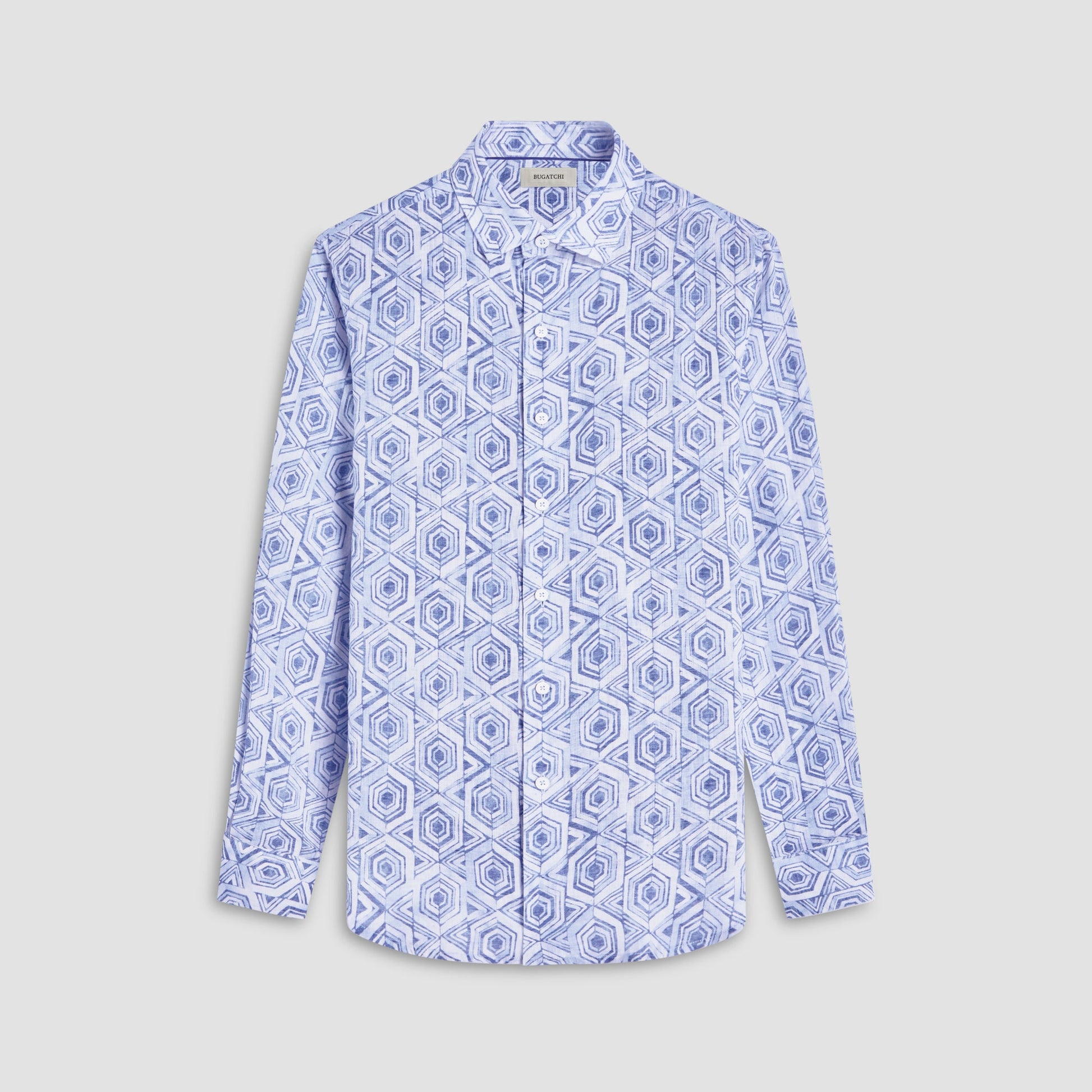 Bugatchi Julian Geometric Shirt Air Blue