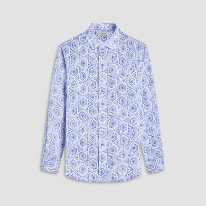 Bugatchi Julian Geometric Shirt Air Blue