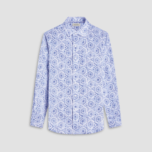 Bugatchi Julian Geometric Shirt Air Blue