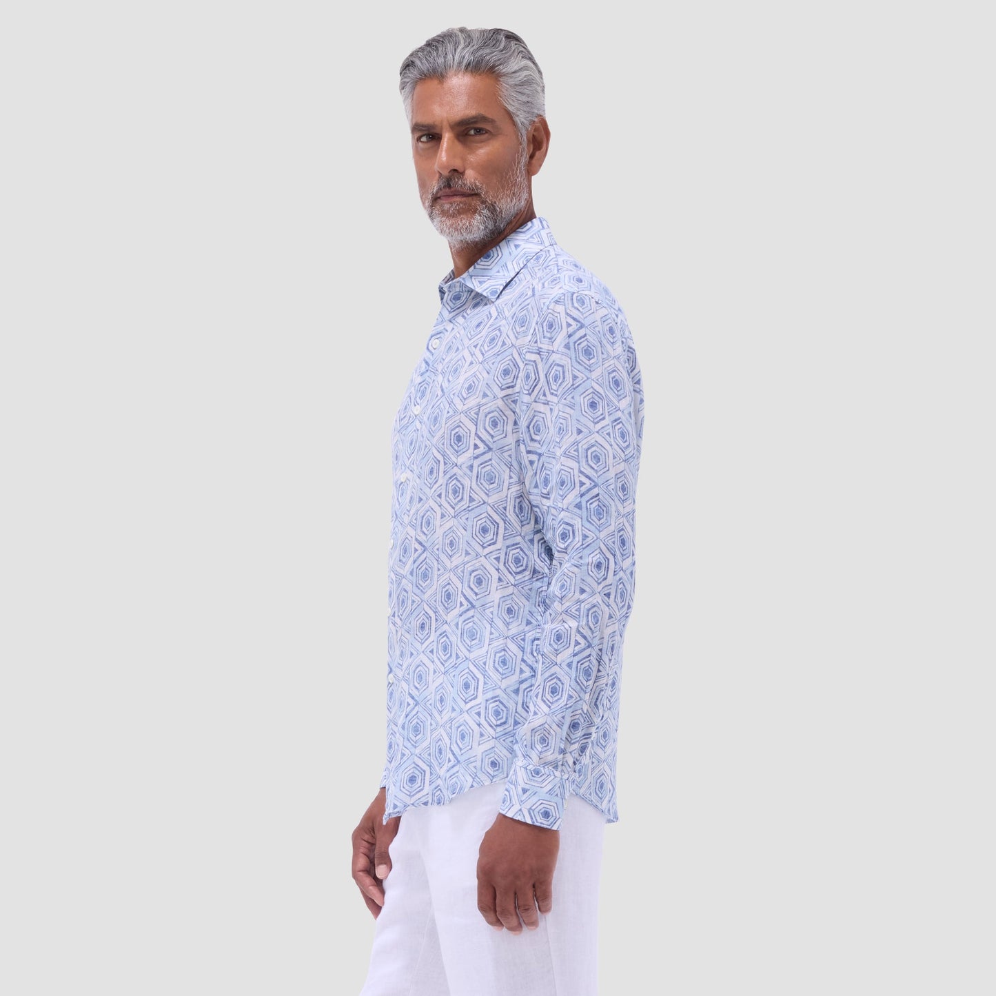Bugatchi Julian Geometric Shirt Air Blue
