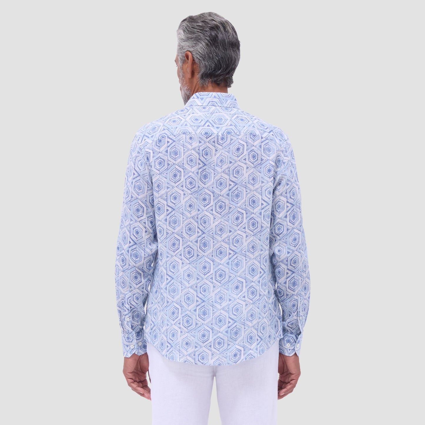 Bugatchi Julian Geometric Shirt Air Blue