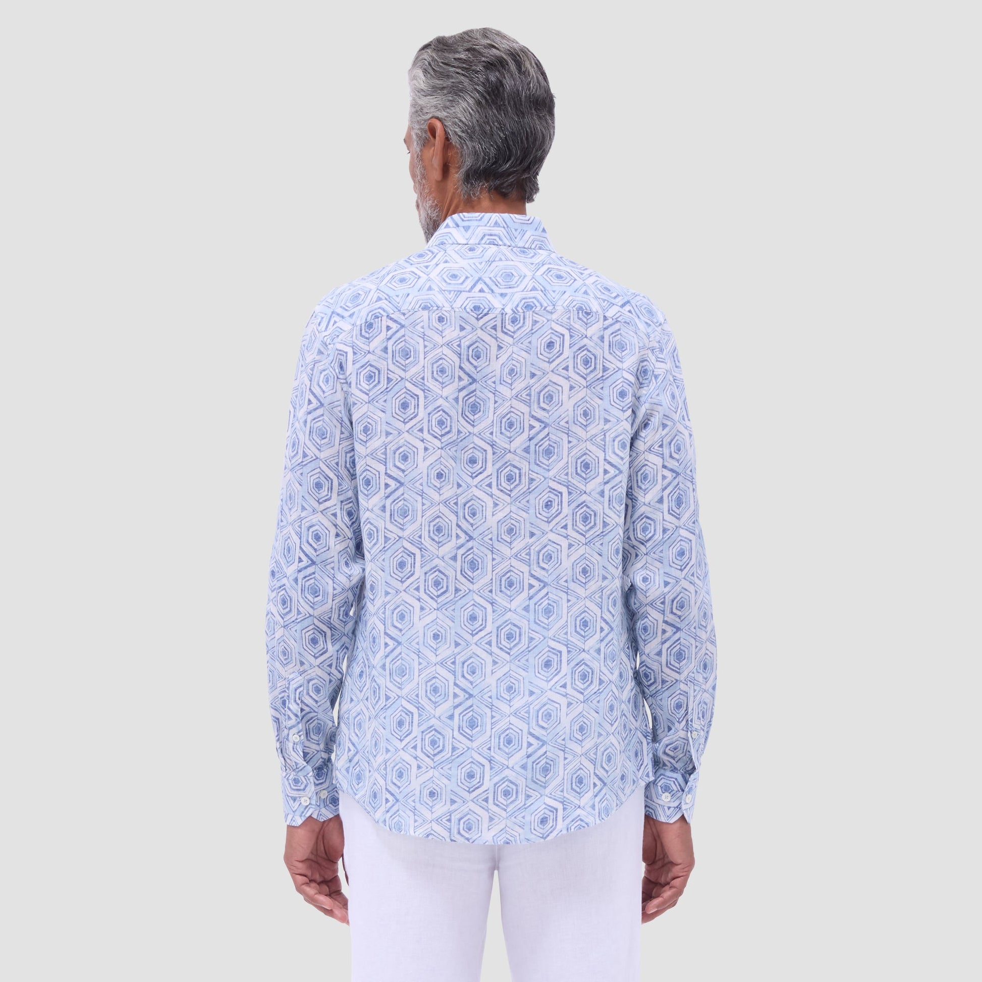 Bugatchi Julian Geometric Shirt Air Blue