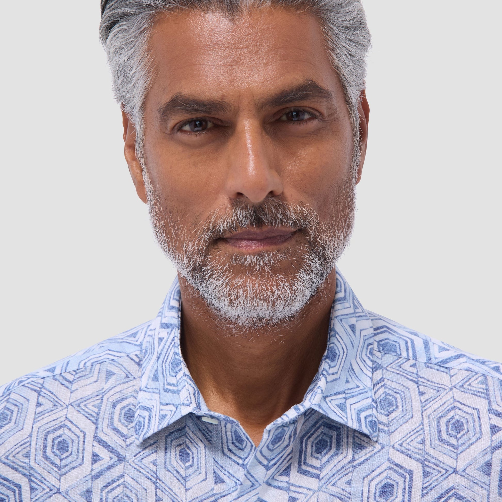 Bugatchi Julian Geometric Shirt Air Blue