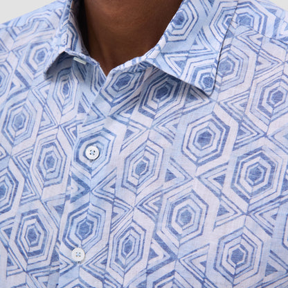 Bugatchi Julian Geometric Shirt Air Blue