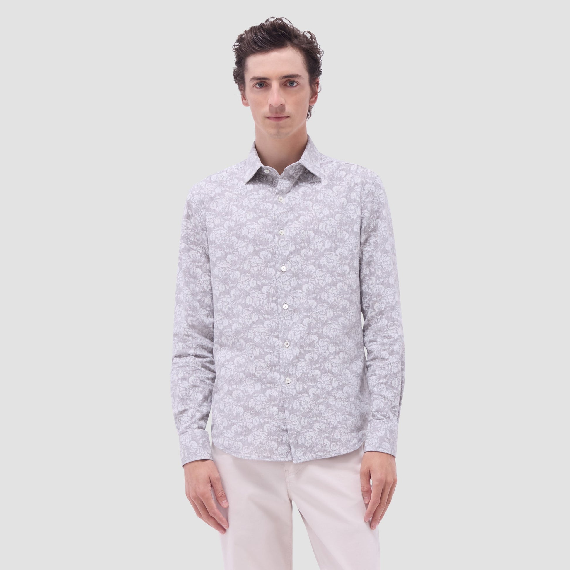 Bugatchi Julian Floral Shirt Olive