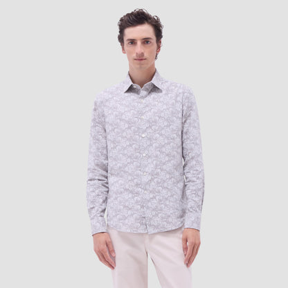 Bugatchi Julian Floral Shirt Olive