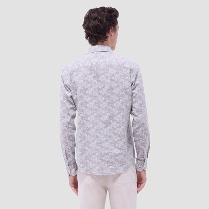 Bugatchi Julian Floral Shirt Olive