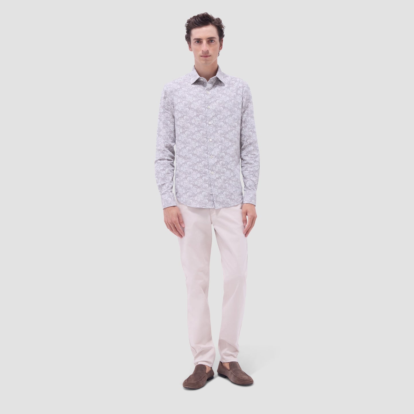 Bugatchi Julian Floral Shirt Olive