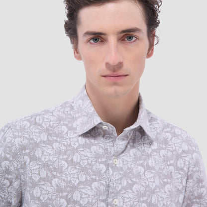 Bugatchi Julian Floral Shirt Olive
