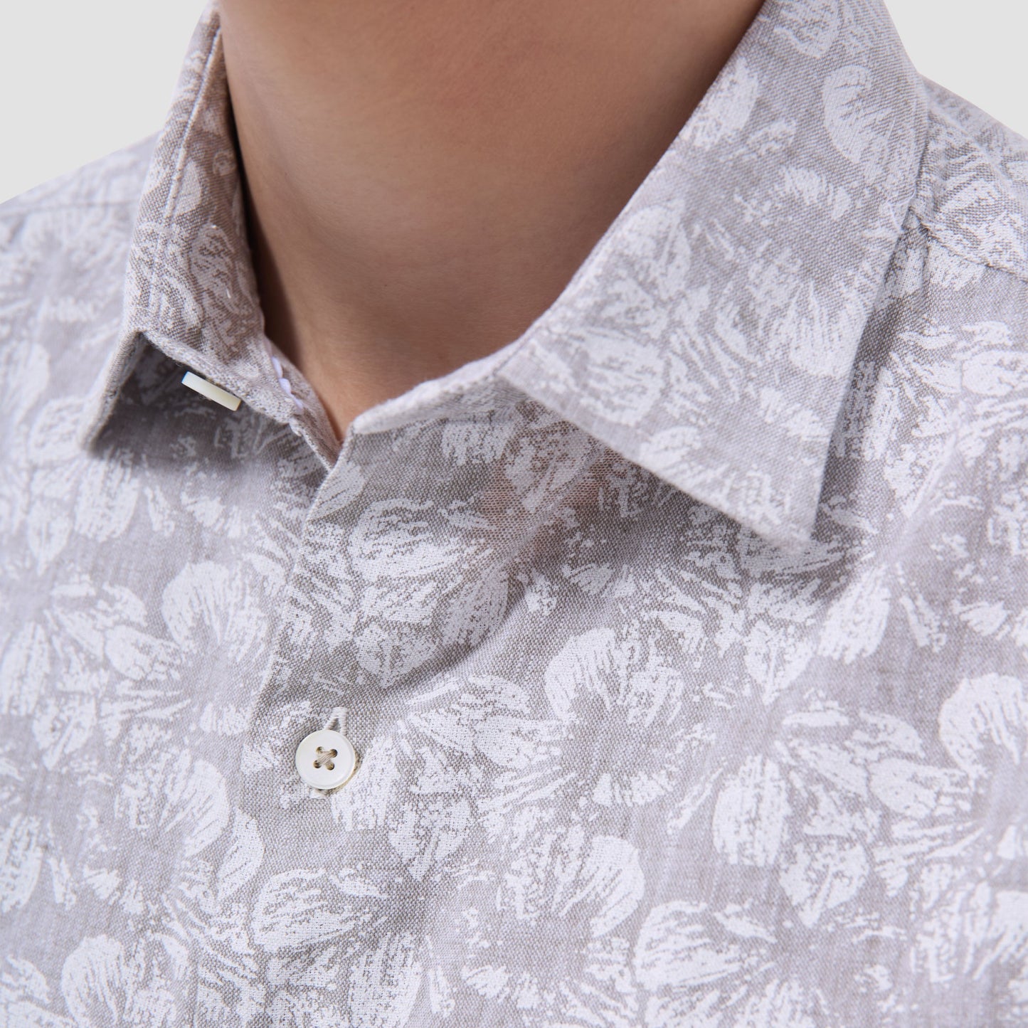 Bugatchi Julian Floral Shirt Olive