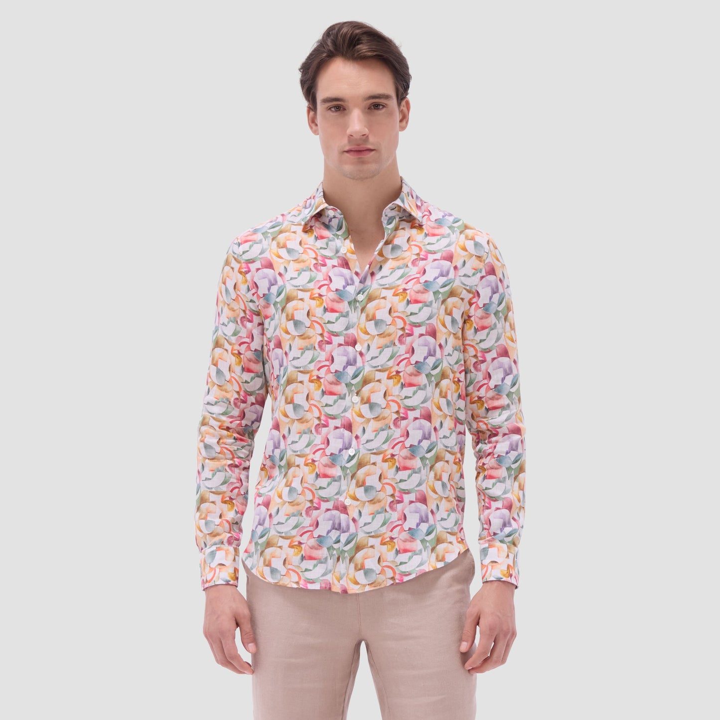 Bugatchi Julian Abstract Shirt Sand