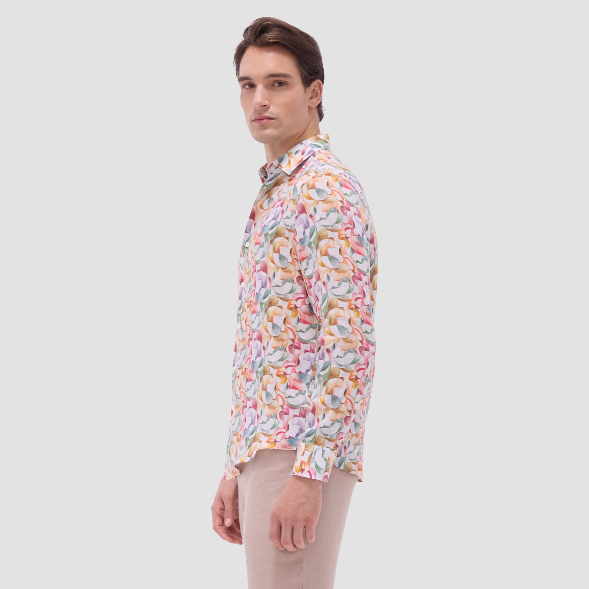 Bugatchi Julian Abstract Shirt Sand