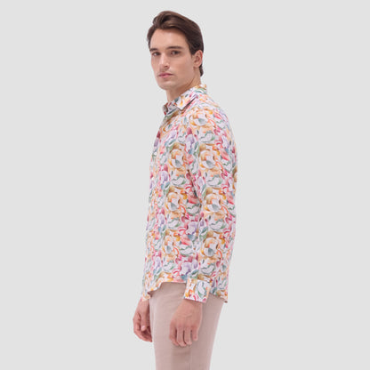 Bugatchi Julian Abstract Shirt Sand