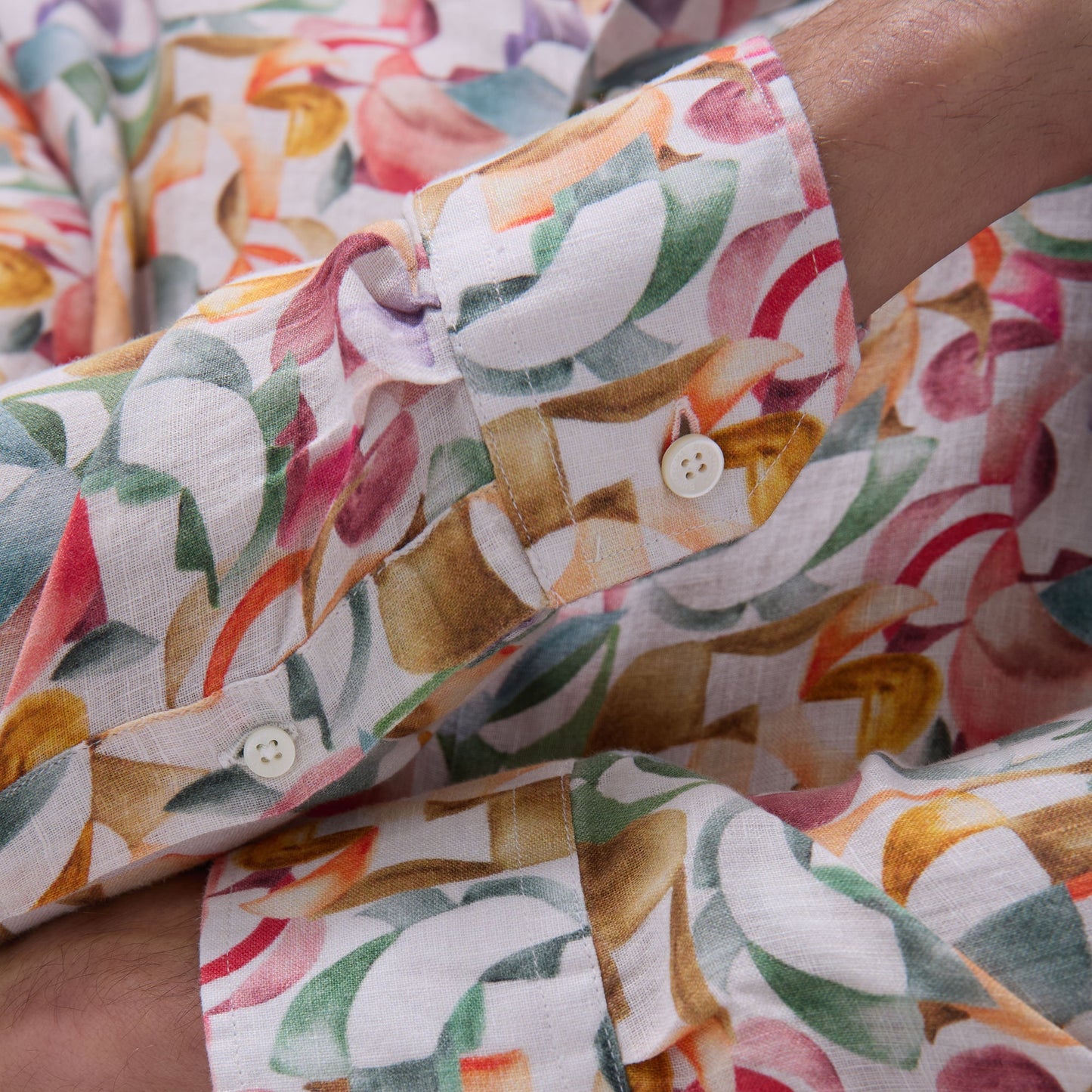 Bugatchi Julian Abstract Shirt Sand