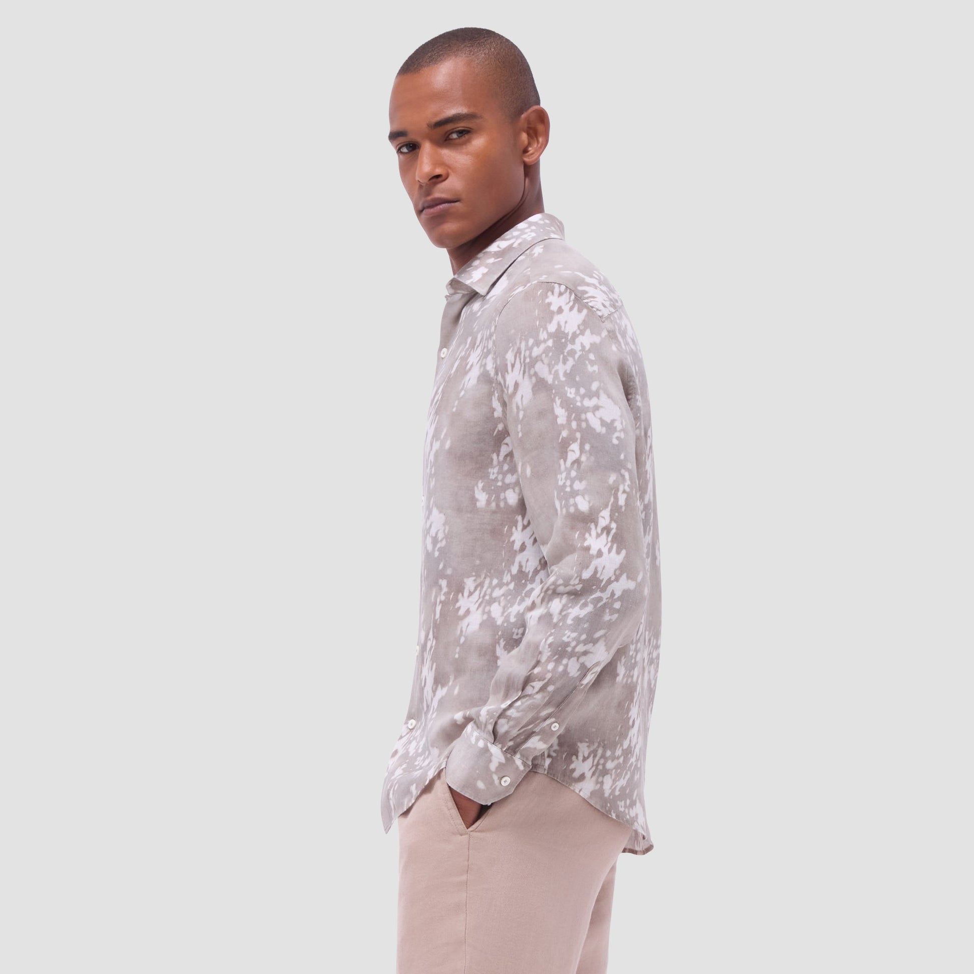 Bugatchi Julian Abstract Shirt Olive