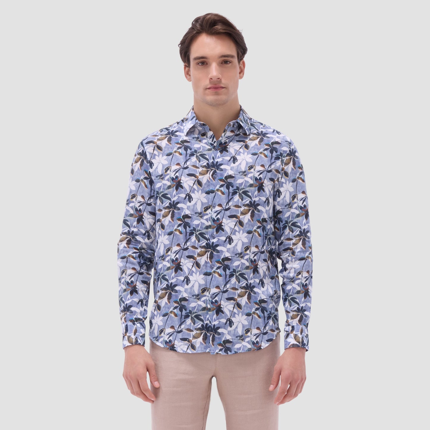 Bugatchi Julian Floral Shirt Peacock