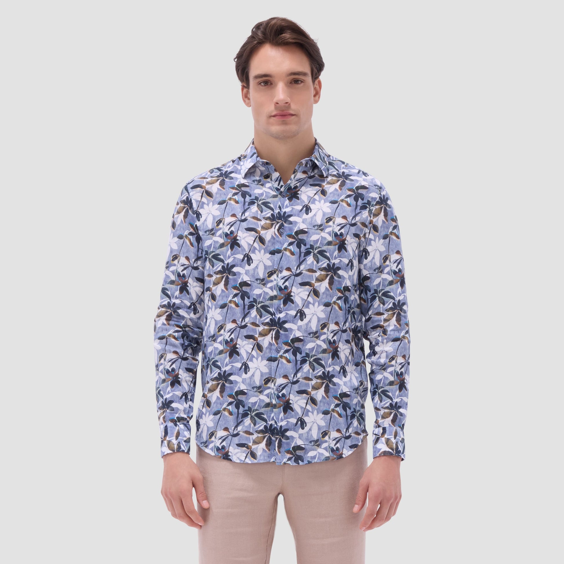 Bugatchi Julian Floral Shirt Peacock