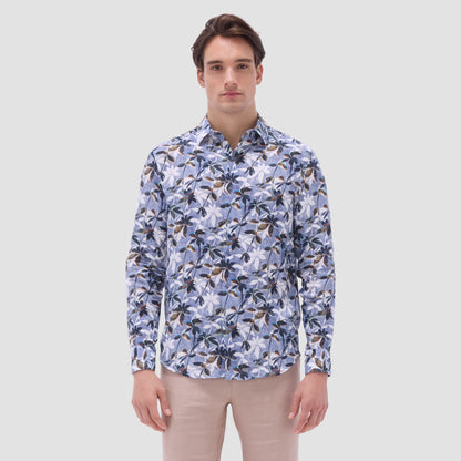 Bugatchi Julian Floral Shirt Peacock