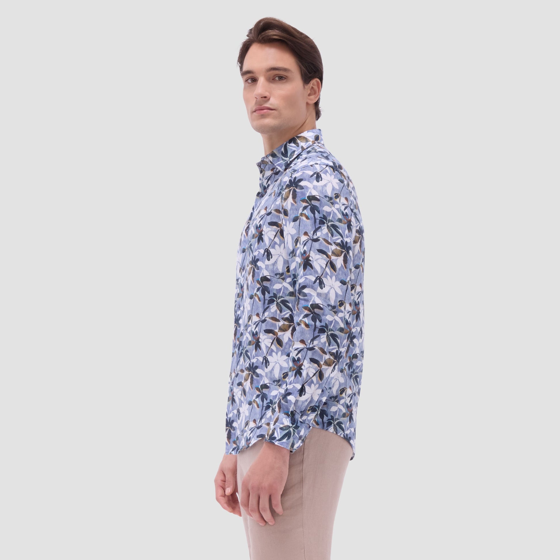 Bugatchi Julian Floral Shirt Peacock