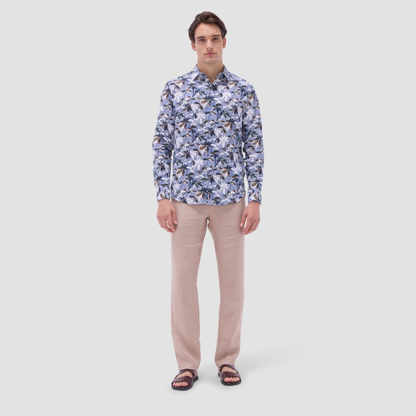 Bugatchi Julian Floral Shirt Peacock