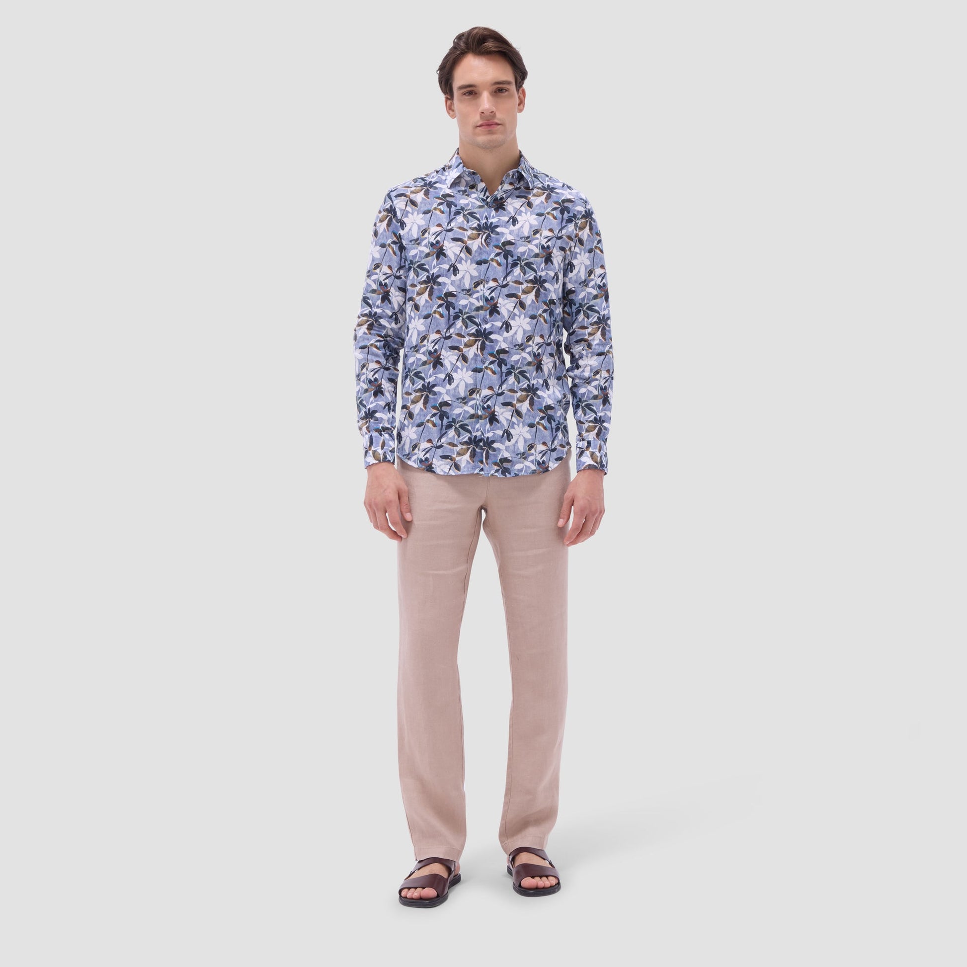 Bugatchi Julian Floral Shirt Peacock