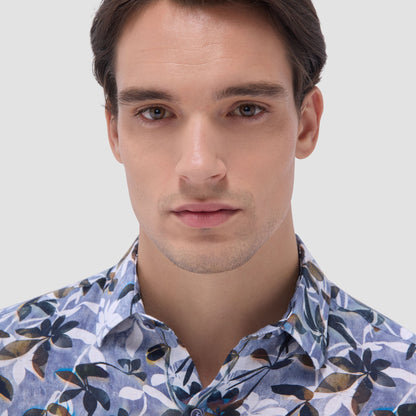 Bugatchi Julian Floral Shirt Peacock