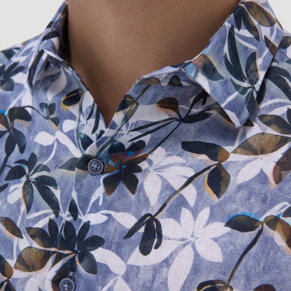 Bugatchi Julian Floral Shirt Peacock