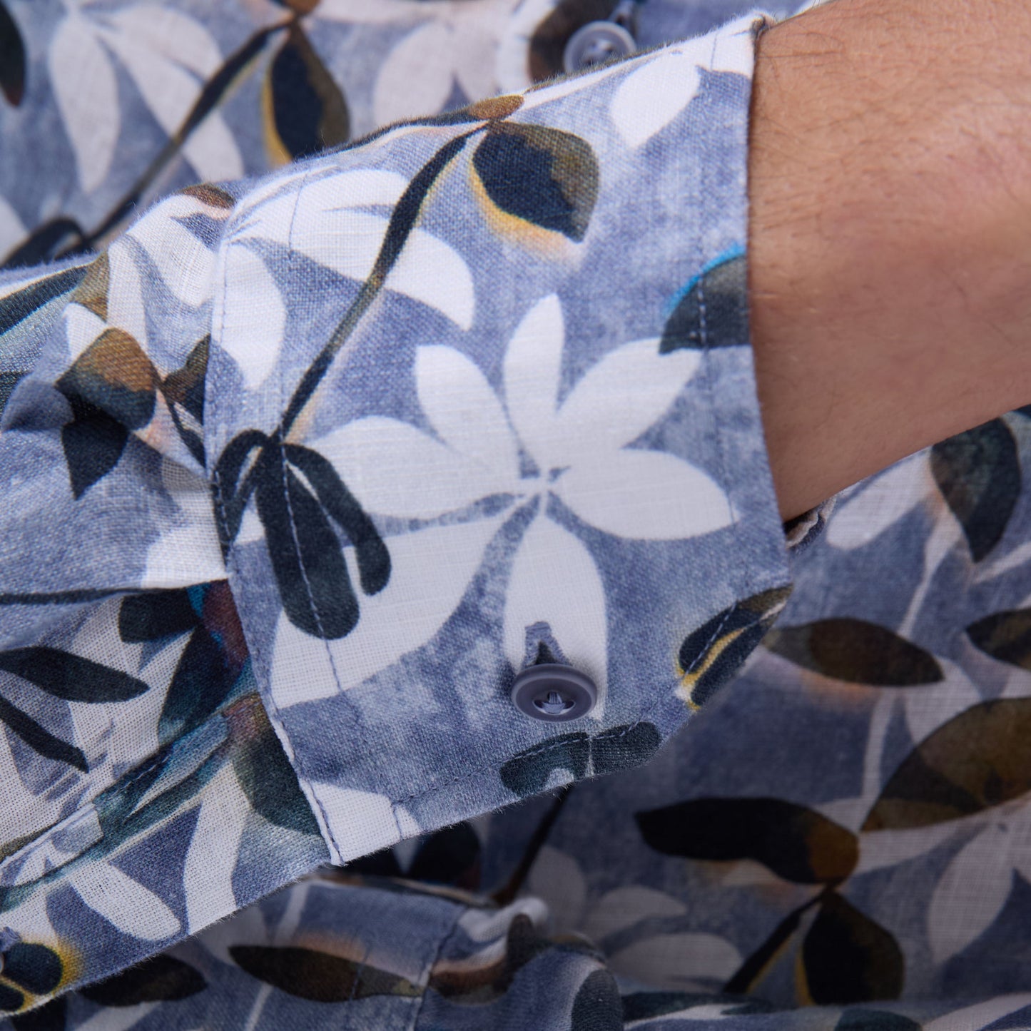Bugatchi Julian Floral Shirt Peacock