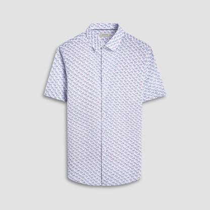 Bugatchi Orson Palm Tree Short-Sleeve Shirt Lilac