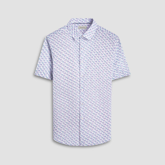 Bugatchi Orson Palm Tree Short-Sleeve Shirt Lilac